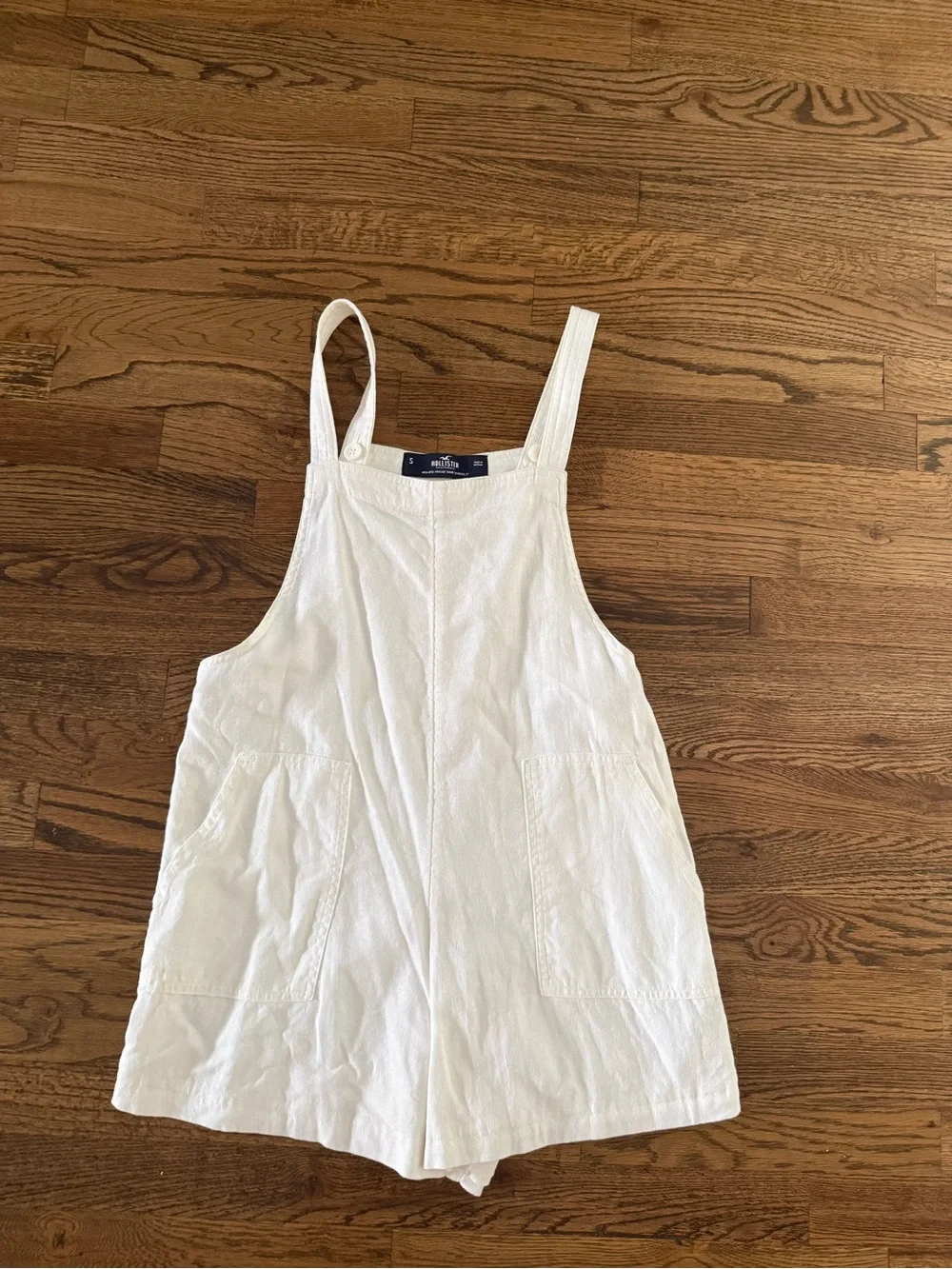 Hollister Sleeveless White Linen Romper